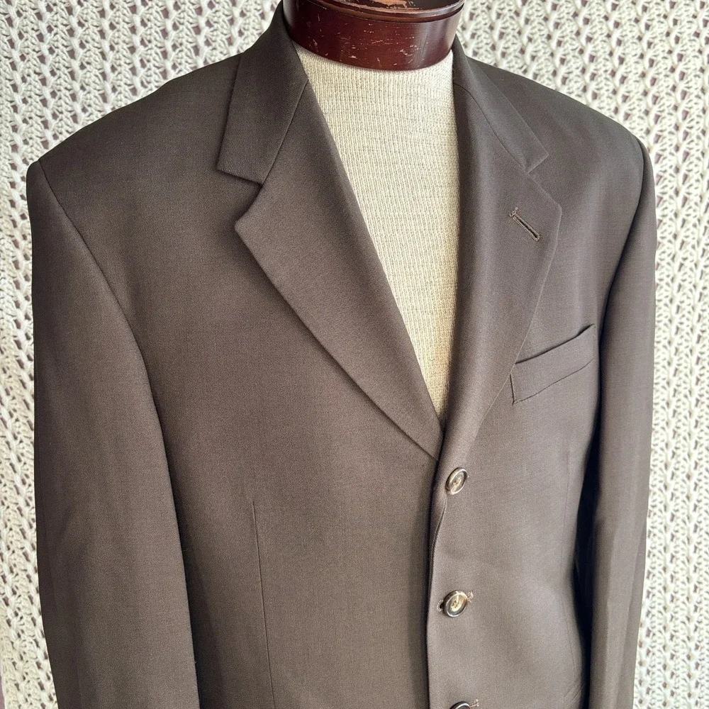 VTG NWOT Pierre Cardin 4 Button Notch Blazer Sport Coat 38R-40R Brown Colombia